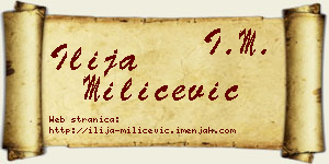 Ilija Milićević vizit kartica